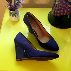 Cobalt Blue Suede Cosmopolitan Wedges